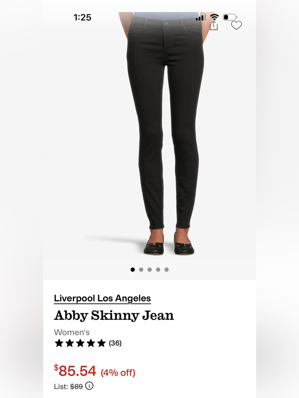 Liverpool Jeans Company Abby Skinny Jean in Black- worn about 7 times